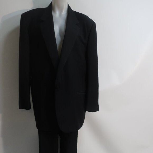 Mens Ermenegildo Zegna Black One Button Blazer, Tuxedo Style Pant Suit 60/US 50 - Picture 1 of 15